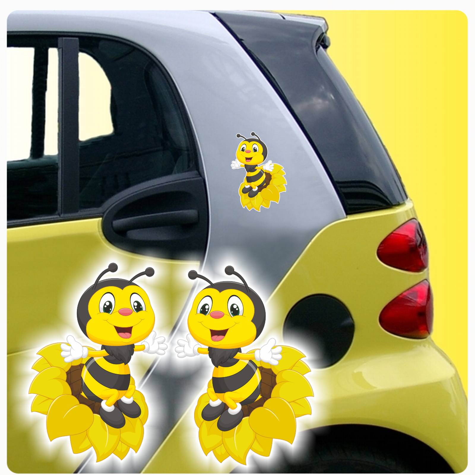 Biene Auf Blume Auto Aufkleber Sticker Tattoo Digitaldruck Bienen Er