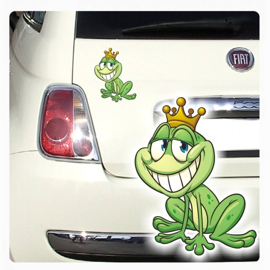 Auto Aufkleber Prinz Frosch Frog Frösche Crazy Funny FUN Sticker Lustig Digitaldruck DA1005