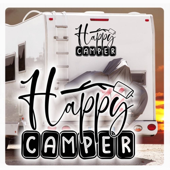 Wohnmobil Aufkleber Happy Camper Marshmellow Wohnwagen Caravan WoMo368