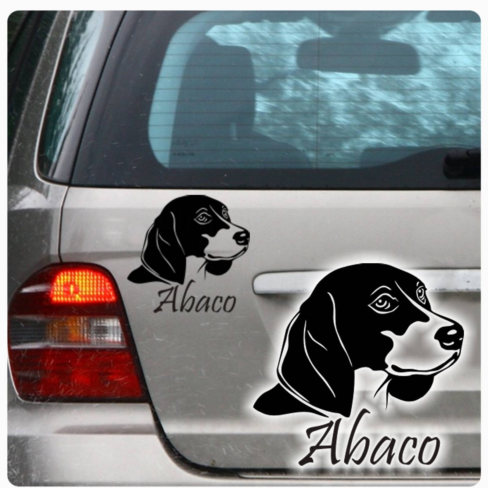 Beagle Name Auto Aufkleber Sticker Hund Pfoten Autoaufkleber clickstick