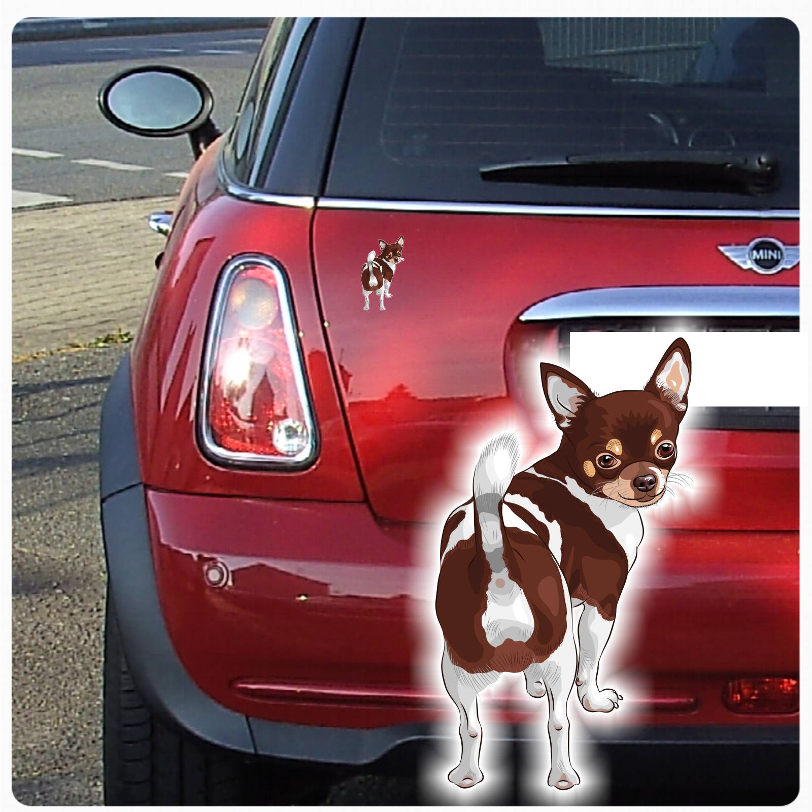 Auto Aufkleber Chihuahua Autoaufkleber Hund Pfoten Sticker Digitaldruck