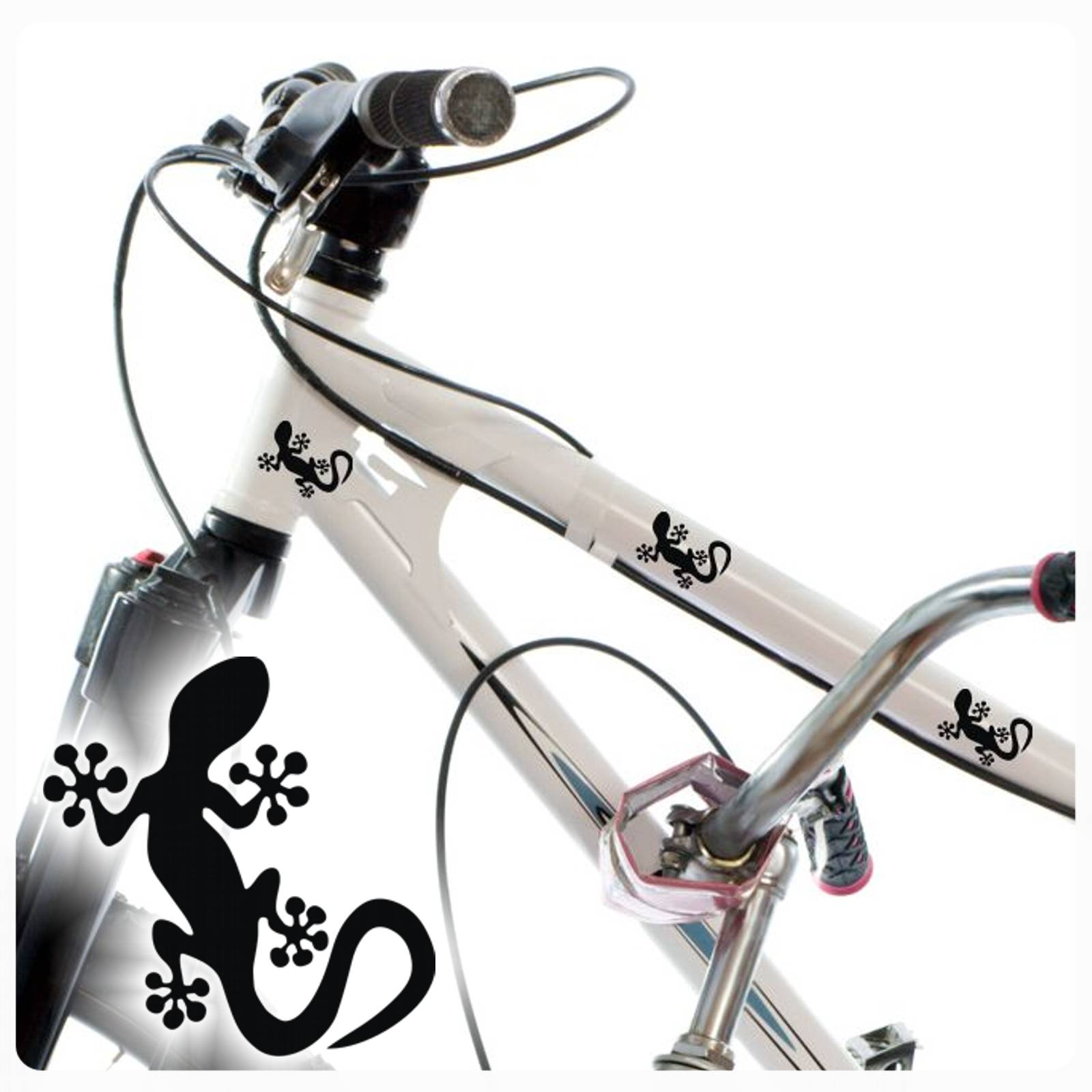 gecko gekko echse fahrrad aufkleber sticker set