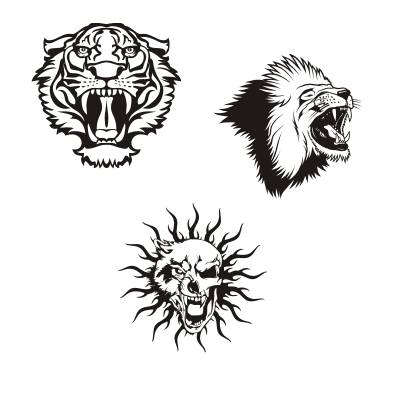 Autoaufkleber Tieraufkleber Tiger, Löwe, Leopard, Wolf