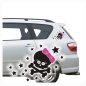 Preview: SKULL GIRL Totenkopf Sterne 2 farbig Auto Aufkleber Sticker Gothik A933