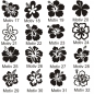 Preview: Hibiskus Blumen Wandtattoo Wandaufkleber Blüten Retro 63 Motive 41 Farben W070