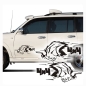 Preview: Autoaufkleber Offroad  Stier Bulle Bull Flames 4x4  Allrad Auto Aufkleber  2er SET A452