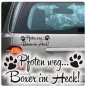 Preview: Pfoten weg...Boxer im Heck Auto Aufkleber Hund Sticker Pfote Pfoten A4075