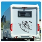 Preview: Wohnmobil Aufkleber Ab in den Urlaub Hexe Katze WoMo Caravan Aufkleber Sticker WoMo122