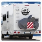 Preview: Kompass Rose Adventure Awaits Wohnmobil Aufkleber Wohnwagen Caravan Wohnwagen Sticker WoMo381