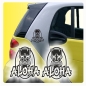 Preview: Aloha Freaki Tiki Hawaii Auto Aufkleber Hibiskus Sticker 2er SET A202