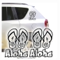 Preview: Aloha Hawaii Sandalen Auto Aufkleber 2er Set Sticker Autoaufkleber A094