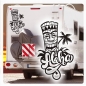 Preview: Aloha Tiki Hawaii Hibiskus Wohnmobil Aufkleber Wohnwagen Sticker WoMo086