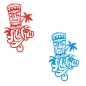 Preview: Aloha Tiki Hawaii Hibiskus Wandtattoo Walltattoo Wandaufkleber W223