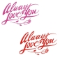 Preview: Always love you Wandtattoo Wandaufkleber Liebe W1408