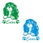 Preview: American Cocker Spaniel Name Pfoten Autoaufkleber Auto Aufkleber Sticker A889