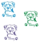 Preview: American Staffordshire Terrier Name Pfoten Autoaufkleber Auto Aufkleber Sticker A764