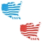 Preview: USA Amerika Flagge Fahne Wandtattoo W1336