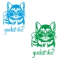 Preview: Autoaufkleber lustige Katze Kitty mit Brille guckst du? Auto Aufkleber Sticker A4213