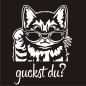 Preview: Autoaufkleber lustige Katze Kitty mit Brille guckst du? Auto Aufkleber Sticker A4213