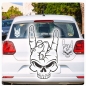 Preview: Auto Aufkleber Rock n Roll Metal Hand Skull Autoaufkleber clickstick A3104