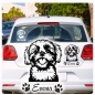 Preview: Auto Aufkleber Shih Tzu Name Pfoten Hundeaufkleber Autoaufkleber clickstick A4231