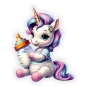 Preview: Baby Einhorn Flasche Autoaufkleber Sticker Auto Aufkleber Digitaldruck DA375