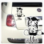 Preview: Autoaufkleber Baby Zebra Name Auto Aufkleber Sticker A726