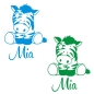 Preview: Autoaufkleber Baby Zebra Name Auto Aufkleber Sticker A726