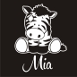 Preview: Autoaufkleber Baby Zebra Name Auto Aufkleber Sticker A726