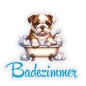 Preview: Türaufkleber Badezimmer Englische Bulldogge Digitaldruck Wandtattoo Türtattoo DT619