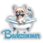 Preview: Türaufkleber Badezimmer Französische Bulldogge French BulldogDigitaldruck Wandtattoo Türtattoo DT611