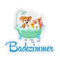 Preview: Türaufkleber Badezimmer Hund Katze Ente Digitaldruck Wandtattoo Türtattoo DT046