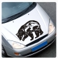 Preview: Bär mit Jungen Landschaft Grizzly Motorhauben Autoaufkleber Auto Aufkleber Sticker A497