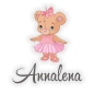 Preview: Türaufkleber Teddy Bär Name Ballerina Digitaldruck Wandtattoo Türtattoo DT037