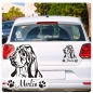 Preview: Basset Hound  Name Auto Aufkleber Autoaufkleber Hund Sticker Aufkleber A262