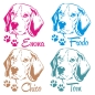 Preview: Beagle Name Auto Aufkleber Sticker Pfoten Hund A101
