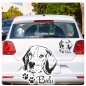 Preview: Beagle Name Auto Aufkleber Sticker Pfoten Hund A101