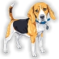 Preview: Autoaufkleber Beagle Auto Aufkleber Sticker Hund Pfoten  Digitaldruck DA169