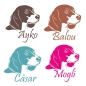 Preview: Beagle Name Auto Aufkleber Sticker Autoaufkleber Hund A051