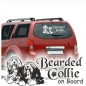 Preview: Auto Aufkleber Bearded Collie on Board Autoaufkleber Sticker A3026