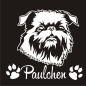 Preview: Hundeaufkleber Brüsseler Griffon Name Autoaufkleber A360