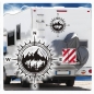 Preview: Berge Wald Kompass Rose Wohnmobil Aufkleber Wohnwagen Sticker WoMo248