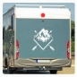 Preview: Wald Berge Camping Outdoor Abenteuer Wohnmobil Aufkleber Wohnwagen Caravan Wohnwagen Sticker WoMo424