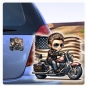 Preview: Biker Amerika Flagge Motorradfahrer Autoaufkleber Sticker Auto Aufkleber Digitaldruck DA340