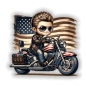 Preview: Biker Amerika Flagge Motorradfahrer Autoaufkleber Sticker Auto Aufkleber Digitaldruck DA340