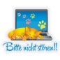 Preview: Türaufkleber Katze Laptop Katzenpfoten Kätzchen Digitaldruck Bitte nicht stören Türtattoo  DT110