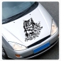 Preview: Tiger Katze Maine Coon Blumen Autoaufkleber Auto Aufkleber Sticker A736