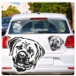 Preview: Boerboel Kopf Autoaufkleber Auto Aufkleber Sticker Hund Pfoten A1703