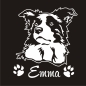 Preview: Border Colli Name Auto Aufkleber Autoaufkleber Hund A547