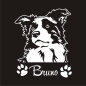 Preview: Border Collie Name Pfoten Autoaufkleber Auto Aufkleber Sticker A863